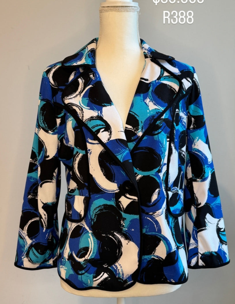 Blazer  Brandon Thomas Color Estampado Azul Blanco