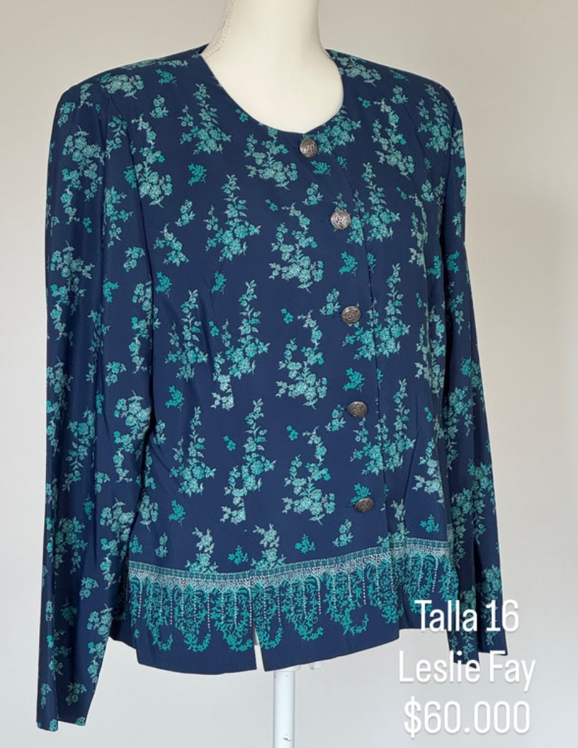 Chaqueta Leslie Fay Color Azul
