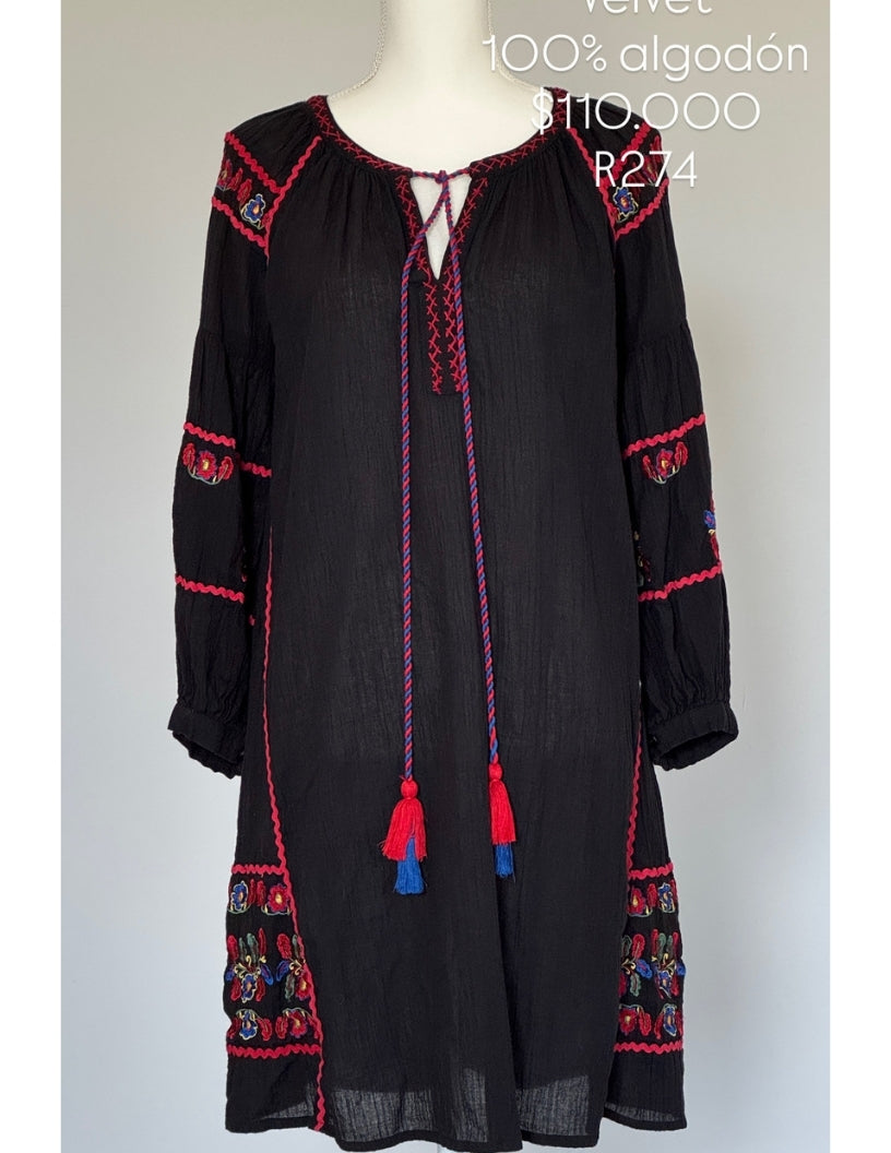 Vestido Velvet Color Negro