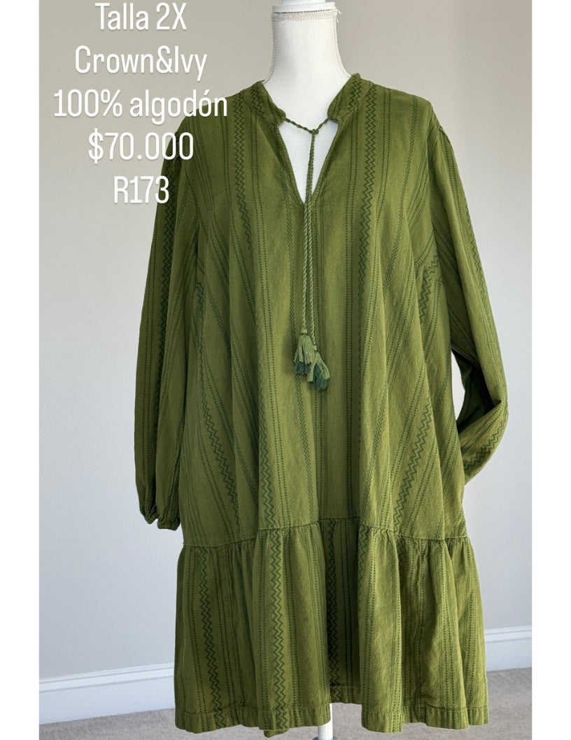 Vestido Crown & Ivy Color Verde