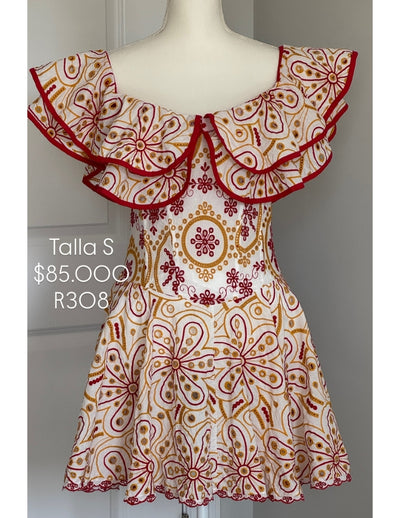 Vestido Na Color Blanco, Rojo, Amarillo
