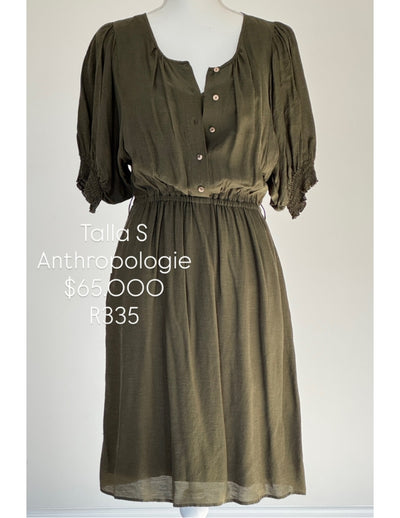 Vestido Anthropologie Color Verde