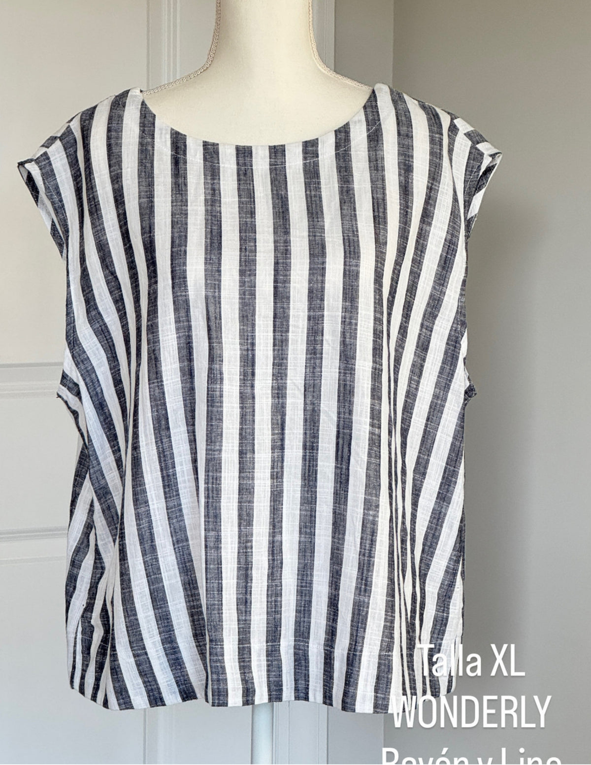 Blusa Wonderly Color Rayas Blanco Gris