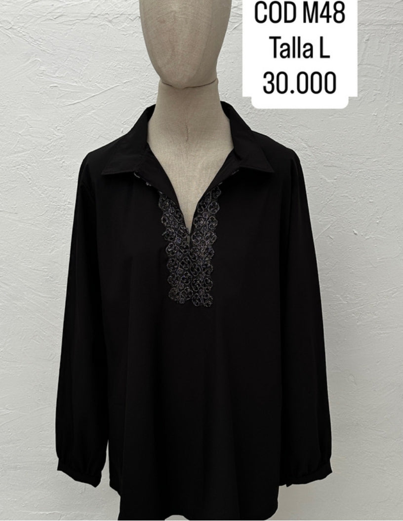 Blusa Na Color Negro