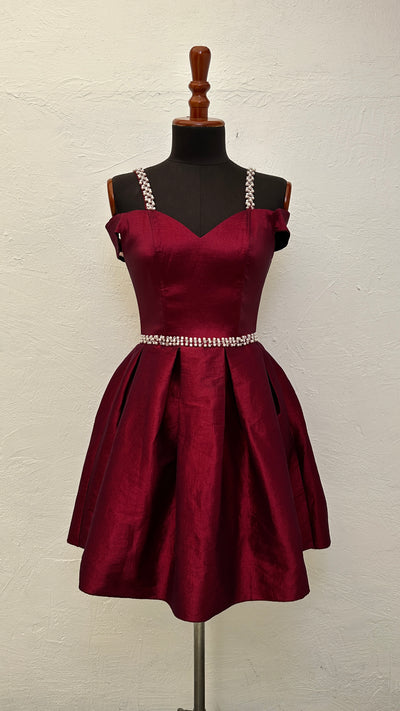 Vestido Fiesta Ellas Color Vinotinto