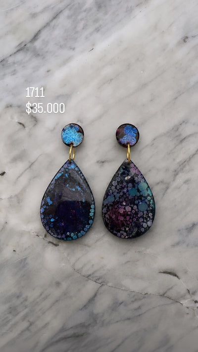 Aretes Ad Color Morado/Gota