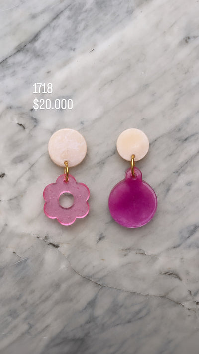 Aretes Ad Color Rosado