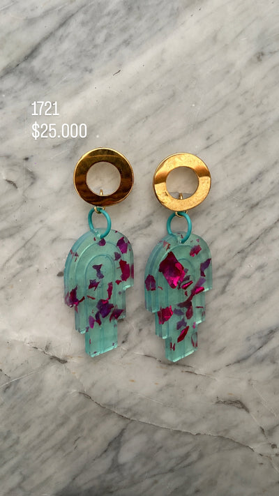 Aretes Ad Color Azul