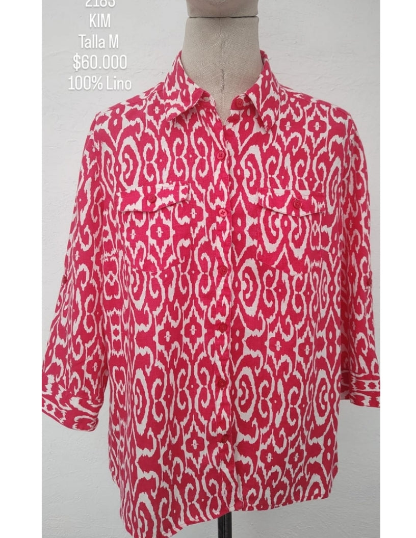 Camisa Kim Color Estampado Rosado