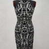 Vestido Corto H & M Color Negro Y Blanco Flores