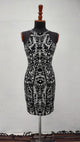 Vestido Corto H & M Color Negro Y Blanco Flores