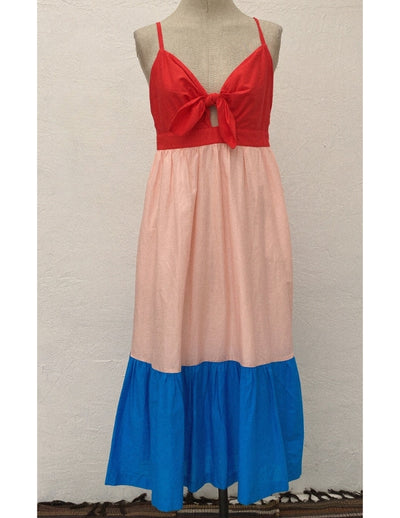 Vestido J.Crew Color Rayas Rojo/Rosado/Azul