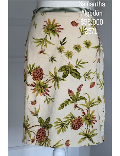 Falda Samantha Color Crema Piñas