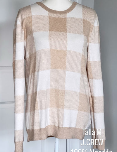 Saco J.Crew Color Crema Cuadros