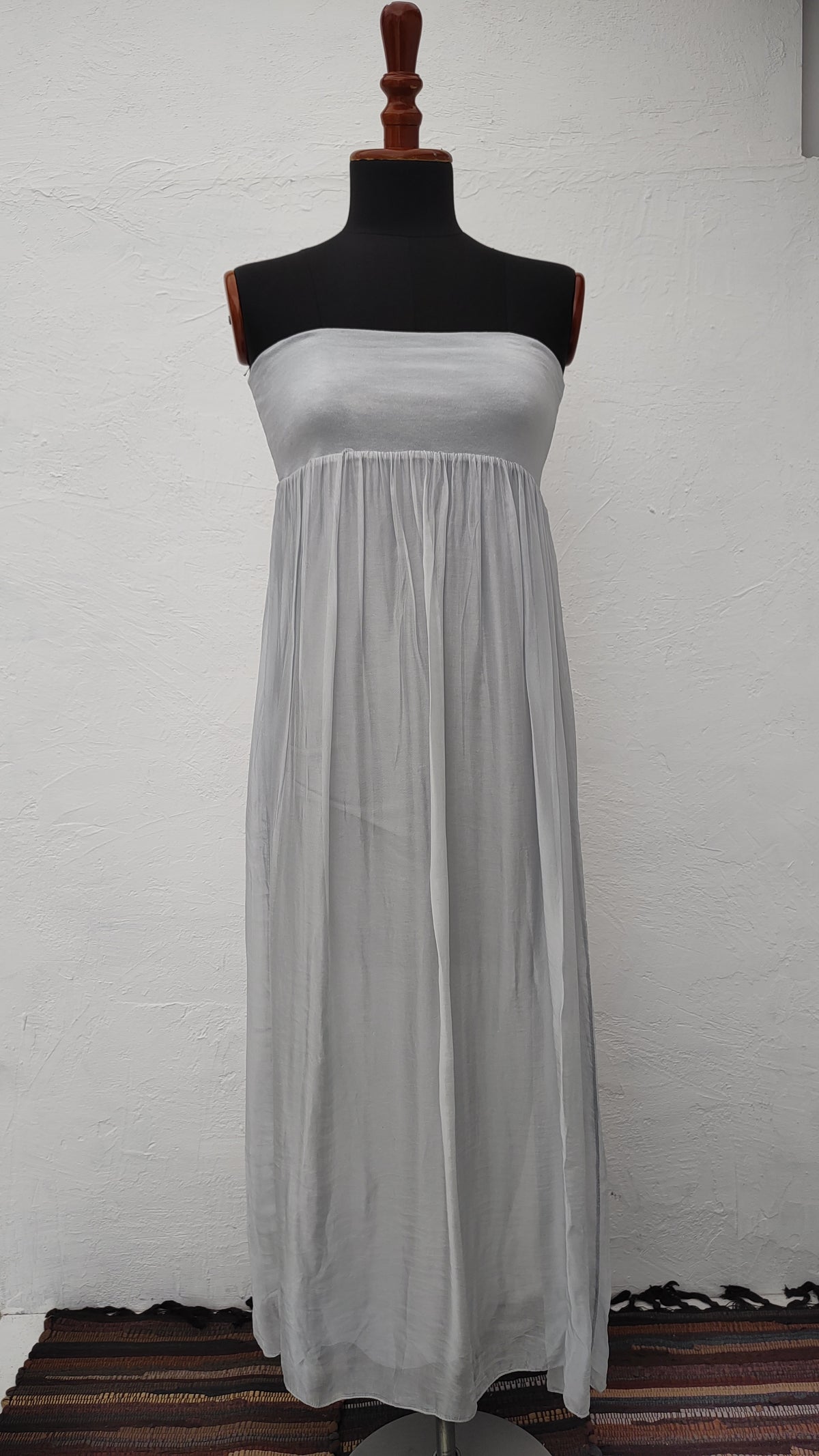 Vestido Largo Sin Marca Color Azul Claro