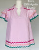 Blusa Entro Color Rayas Rosa Blanco