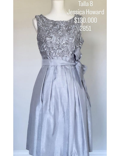 Vestido Jessica Howard Color Gris Plata