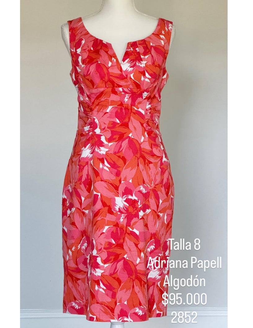 Vestido Adriana Pepell Color Naranja Flores