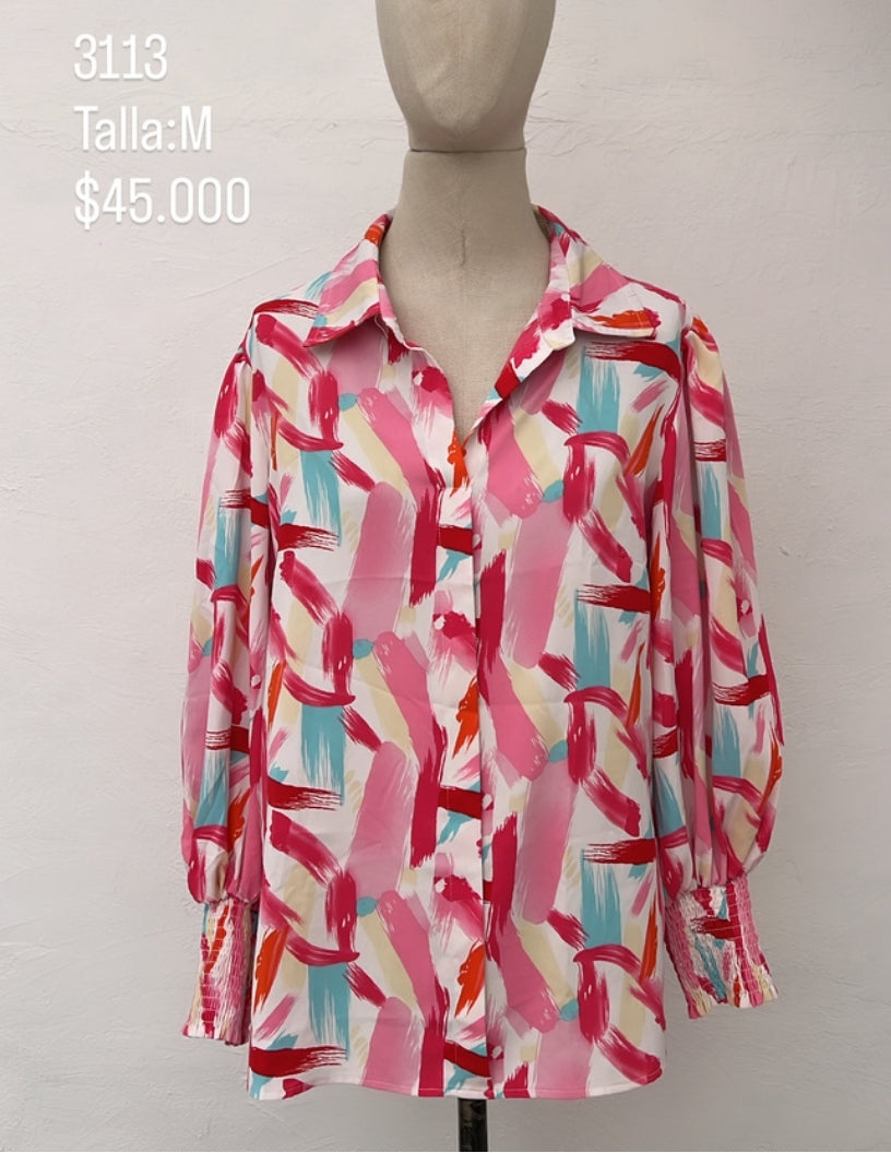 Blusa  Color Manchas Rosa
