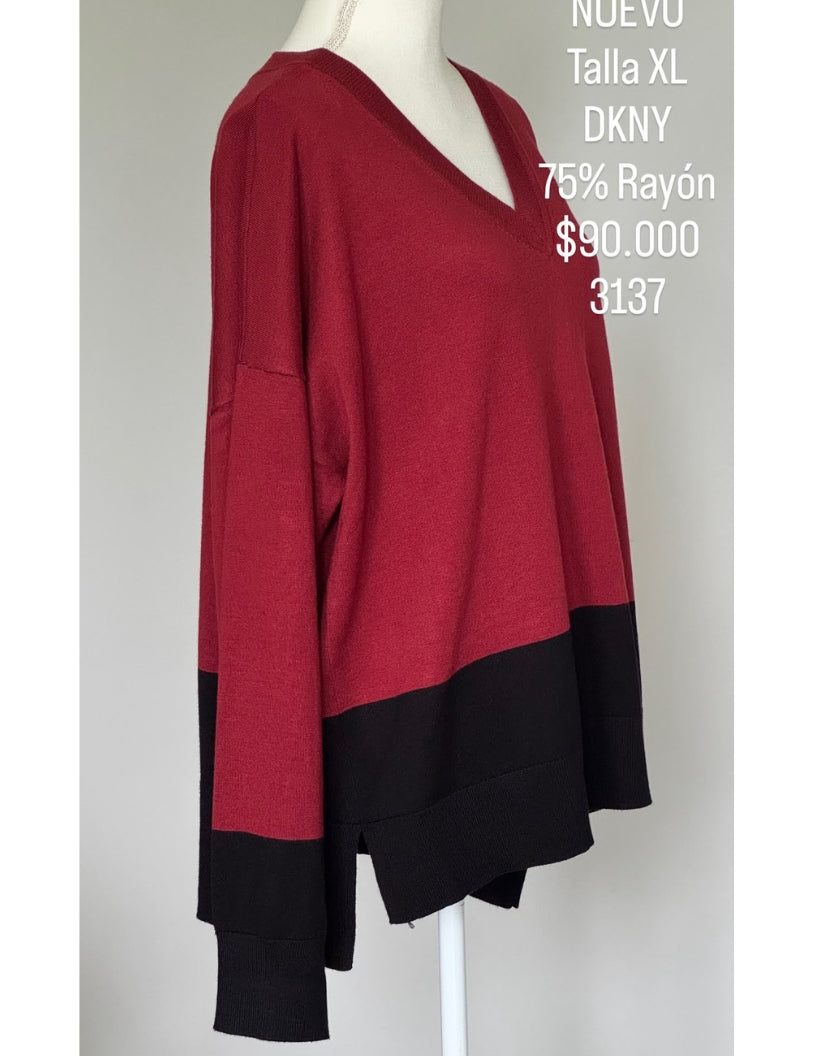 Saco Dkny Color Terracota Y Negro