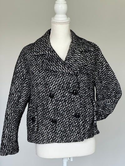 Chaqueta Talbots Color Nergro Con Blanco