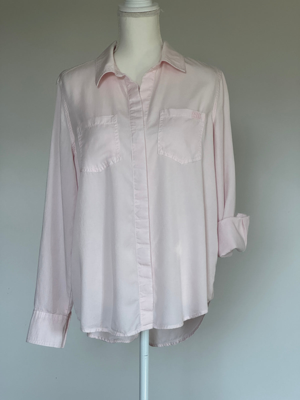 Camisa Dkny Jeans Color Rosa