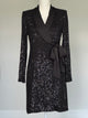 Vestido Tahari Color Negro Lentejuelas