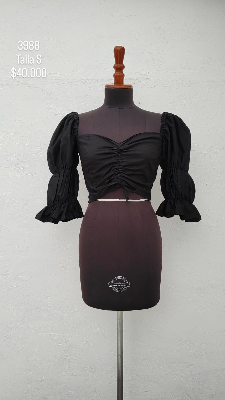 Crop Top Na Color Negro